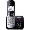 Panasonic Telefon DECT negru, cu robot, KX-TG6821FXB