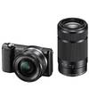 Aparat foto Mirrorless Sony ILCE5000YB, 20MP, Black + Obiectiv 16-50mm + Obiectiv 55-210mm