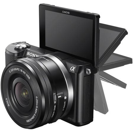 Aparat foto Mirrorless Sony ILCE5000LB, 20MP, Black + Obiectiv 16-50mm