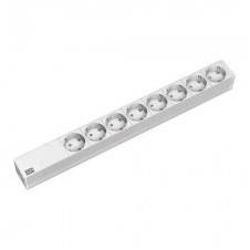 Bachmann, PDU 8 prize Schuko, 1U, impamantare, FARA intrerupator, 2 metri, RAL 7035, PVC
