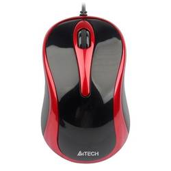 Mouse A4Tech N-350-2, V-Track Padless, USB, Negru/Rosu