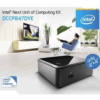 Mini Sistem PC Intel NUC (Next Unit of Computing) DCCP847DYE, Celeron 847 1.1GHz, 2x DDR3 16GB max, mSATA, Dual HDMI