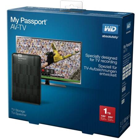 Hard disk extern Western Digital My Passport AV-TV 1TB Black USB 3.0