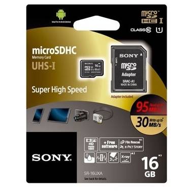 Card de memorie Sony Micro-SDHC 16 GB, Class 10 + Adaptor SD