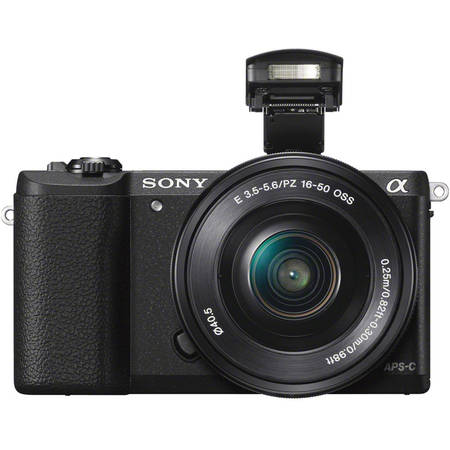 Aparat foto Mirrorless A5100LB 24.3MP, Black + Obiectiv Sony SELP1650, 16-50mm, Black