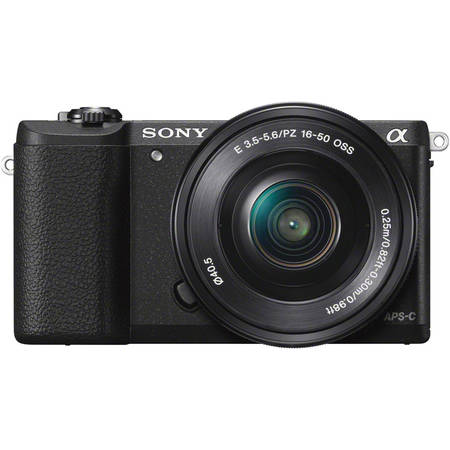 Aparat foto Mirrorless A5100LB 24.3MP, Black + Obiectiv Sony SELP1650, 16-50mm, Black