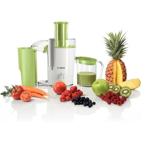 Storcator de fructe si legume MES25G0, 700 W, 2 viteze, sistem DripStop, verde/alb