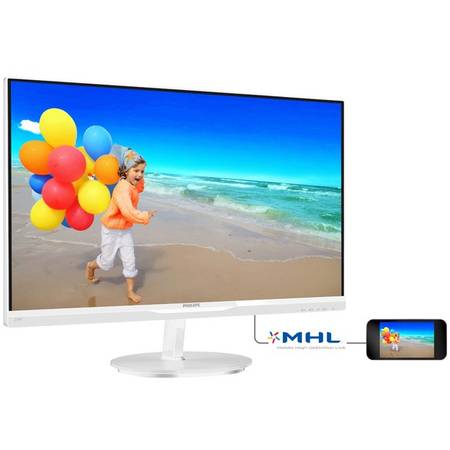 Monitor LED IPS Panel 23", Wide, Full HD, HDMI, Boxe, Alb Lucios