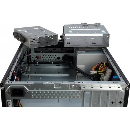 Carcasa WD-01 Black, microATX Desktop Case, cu sursa 250W