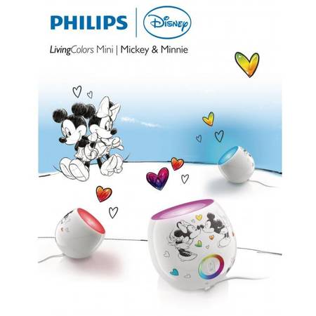 Lampa LED Mini Mickey&Minnie Mouse, alb
