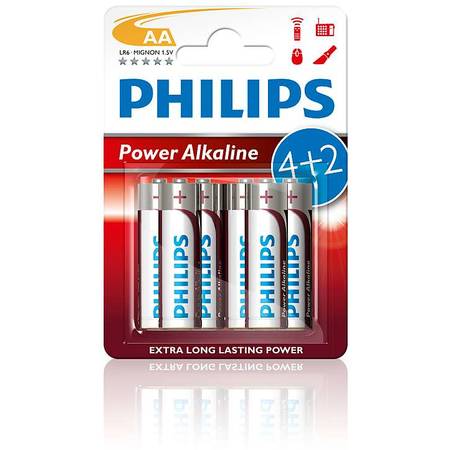 Philips Baterie Alcalina AA LR6P6BP/10