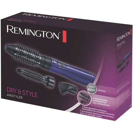 Perie cu aer cald Remington Dry & Style AS800, 800 W, 3 Accesorii, 2 Trepte temperatura, Aer rece, Mov