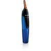 Philips Trimmer pentru nas/urechi NT5175/16, baterii, otel inoxidabil, 2 piepteni pentru sprancene, negru/albastru