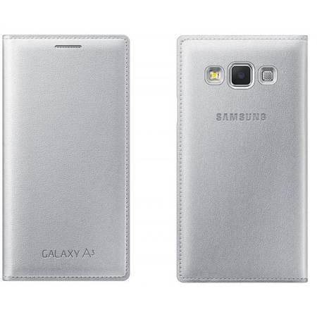 Husa EcoLeather Flip Cover Silver EF-FA300BSEGWW pentru Samsung Galaxy A3, Galaxy A3 Duos