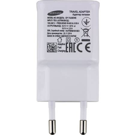 Incarcator retea Rapid Samsung EP-TA20EWEUGWW White 2000mAh microUSB, cablu USB detasabil