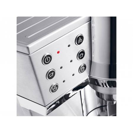 Espressor manual DeLonghi EC 850M, 1450 W, 15 bar, 1 l, carafa lapte, display, argintiu