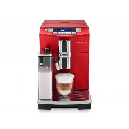 Espressor automat De'Longhi PrimaDonna S ECAM 26.455.RB, 1450 W, 15 bar, 1.8 l, carafa lapta, display LCD, rosu/inox