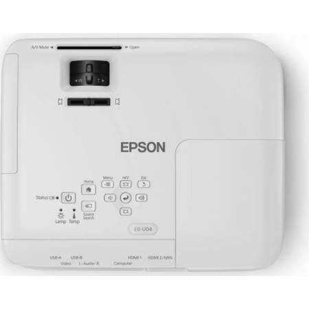 Epson Videoproiector EB-U04, Full-HD, 3000 lumeni, 1920 x 1200, Contrast 15000:1, HDMI Alb