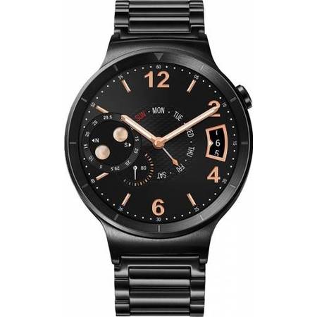 Smartwatch Huawei W1, negru metalic, bratara zale metalice (Link Strap)