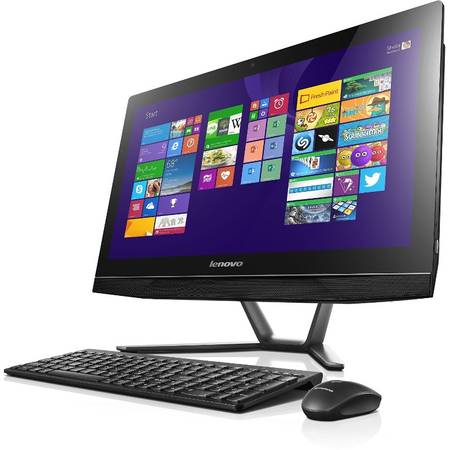 Sistem Desktop All-In-One Lenovo IdeaCentre B40-30, 21.5" FHD Touch, Procesor Intel Core i3-4170T 3.2GHz Haswell, 4GB, 1TB, GeForce 820A 2GB, FreeDos, Black