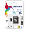 A-Data MicroSDHC Ultra-High Speed | 8GB | Random Read/Write: 1400 /100 (IOPs) AUSDH8GUICL10-RA1