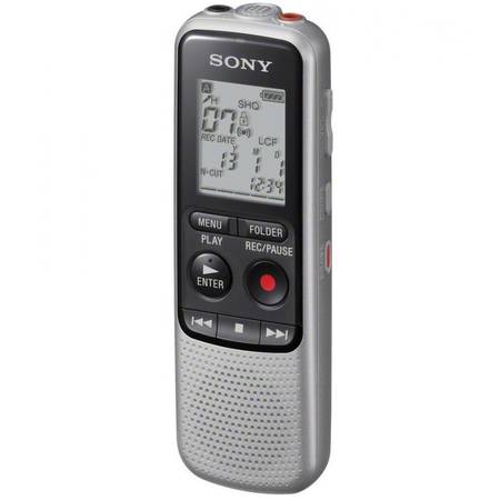Reportofon Sony ICD-BX140, 4GB, Functie MP3, Negru/Argintiu