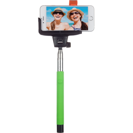 Selfie Stick extensibil cu control actionare shutter pe bluetooth si suport de telefon, Verde