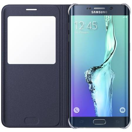 Husa S-View Cover Blue Black EF-CG928PBEGWW pentru Samsung Galaxy S6 Edge + G928