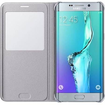 Husa S-View Cover Silver EF-CG928PSEGWW pentru Samsung Galaxy S6 Edge + G928