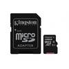 Micro Secure Digital Card Kingston, 128GB, SDC10G2/128GB, Clasa 10, R/W 45/10 MB/s, cu adaptor SD