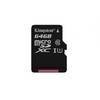 Micro Secure Digital Card Kingston, 64GB, SDC10G2/64GBSP, Clasa 10, R/W 45/10 MB/s, fara adaptor SD