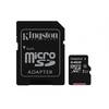 Micro Secure Digital Card Kingston, 64GB, SDC10G2/64GB, Clasa 10, R/W 45/10 MB/s, cu adaptor SD