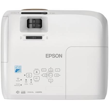 Videoproiector Epson EH-TW5350, 3LCD, FHD 3D 1920 x 1080, 2200 lumeni, 35.000:1, Wi-Fi direct, Alb