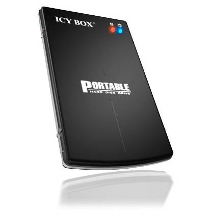 Enclosure HDD Icy Box 2.5" inaltime 12,5 mm SATA 1xUSB 3.0, negru + husa