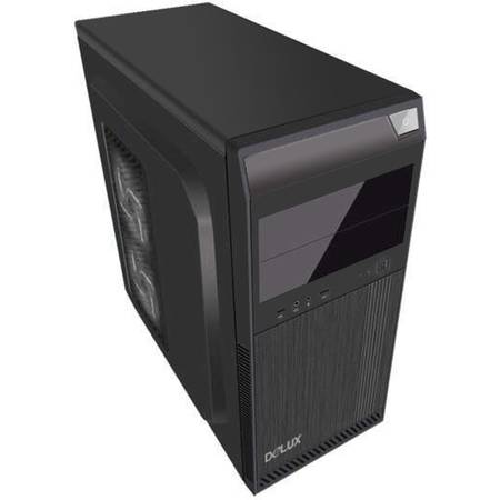 Carcasa Delux Mid Tower DC610 500W, 2x USB2.0, audio, negru