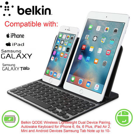 Tastatura wireless Belkin LapStand pentru tableta si smatphone (IOS & Android), Negr