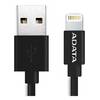 A-Data USB - Lightning, 2.4A, Black pentru iPhone, iPad si iPod (AMFIPL-100CM-CBK)