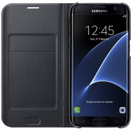 Husa Led View Cover Samsung pentru Galaxy S7 Edge (G935),Negru