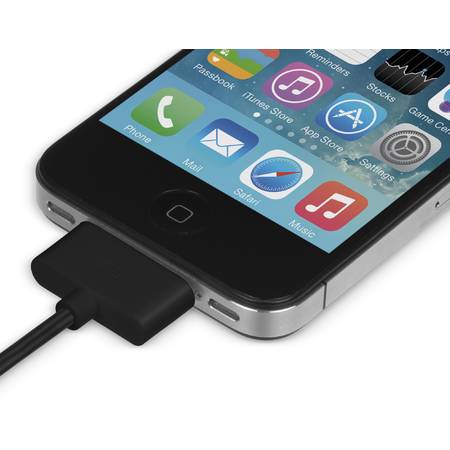 Cablu de date Kit USB – 30-pini pentru iPhone 4 si 4S IPUSBDATNK, Negru