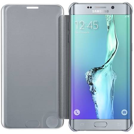 Husa Clear View Cover Silver pentru Samsung Galaxy S6 Edge+