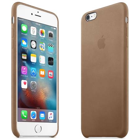 Capac protectie spate Apple Leather Case Premium Brown pentru iPhone 6s Plus