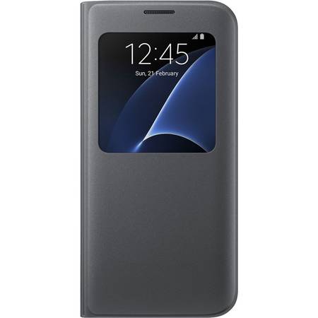 Husa S View Cover Samsung pentru Galaxy S7 Edge (G935),Negru