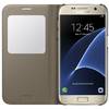 Husa S View Cover pentru Samsung Galaxy S7, SAMSUNG EF-CG930PFEGWW, Gold