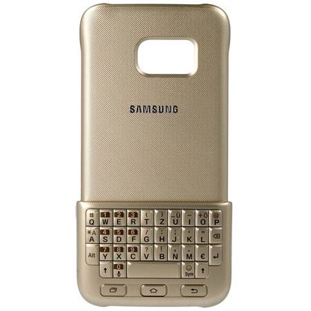 Husa protectie spate cu tastatura QWERTY/QWERTZ pentru Samsung Galaxy S7 (G930), EJ-CG930UFEGDE Gold