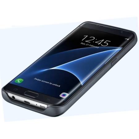 Capac protectie spate cu acumulator si incarcare Wireless Pack pentru Samsung Galaxy S7 Edge (G935), EP-TG935BBEGWW Black