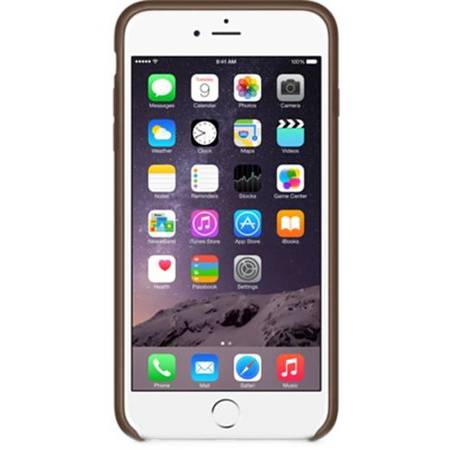 Husa de protectie Apple pentru iPhone 6 Plus, Piele, Olive Brown