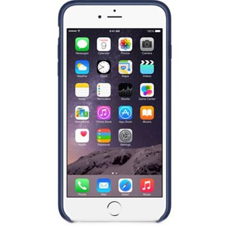 Husa de protectie Apple pentru iPhone 6 Plus, Piele, Midnight Blue
