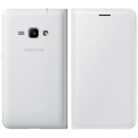 Husa Flip Wallet pentru Samsung Galaxy J1 2016 (J120), EF-WJ120PW White