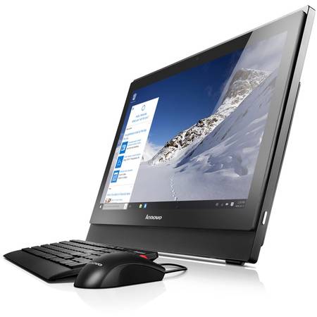 Sistem Desktop All-In-One Lenovo S400Z, 21.5" FHD, Procesor Intel Core i5-6200U 2.3GHz Skylake, 4GB, 1TB + 8GB SSH, GMA HD 520, Win 10 Home, Black, Monitor Stand
