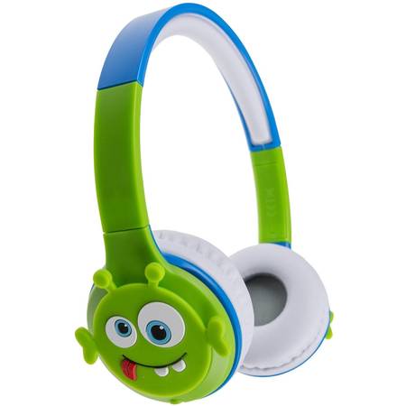 MyDoodle Children – Casca bluetooth stereo cu limitator de sunet pentru protejarea urechilor copiilor, Alien